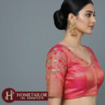 Maggam Work Blouse "Raspberry Rose"